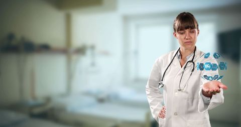 Innovative Female Doctor with Virtual Medical Icons in Hospital - Download Free Stock Images Pikwizard.com