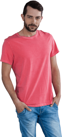 Confident Man in Pink T-shirt and Jeans Transparent Background Pose - Download Free Stock Videos Pikwizard.com