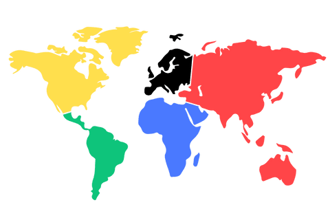 colorful transparent world map highlighting continents - Download Free Stock Videos Pikwizard.com