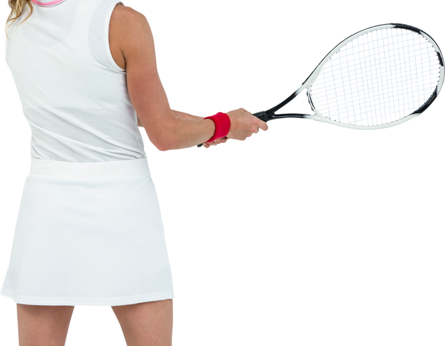 Rear View of Female Tennis Player ready to Hit with Transparent Background - Download Free Stock Videos Pikwizard.com