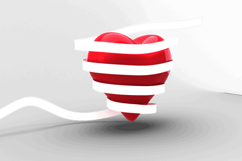 red heart wrapped with white ribbon on transparent background - Download Free Stock Videos Pikwizard.com