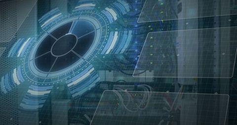 Futuristic Digital Data Processing Display with Network Overlay - Download Free Stock Images Pikwizard.com