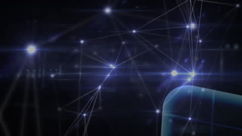 Abstract Network of Digital Connections with Glowing Nodes