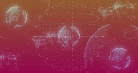 Digital Network Connection with Global Animation Background