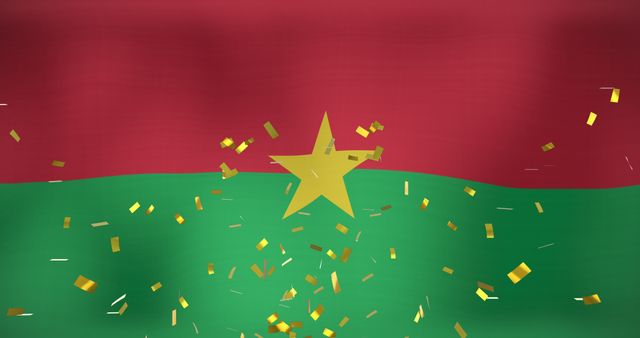 Celebration over Burkina Faso Flag with Confetti - Download Free Stock Images Pikwizard.com