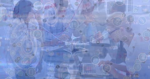 Digital Icons Networking with Diverse Colleagues Collaborating