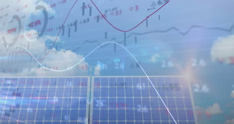 Financial Analysis Data Overlapping Solar Panels Elegant Design