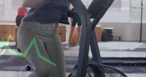 Fitness Training with Digital Technology on Elliptical - Download Free Stock Images Pikwizard.com
