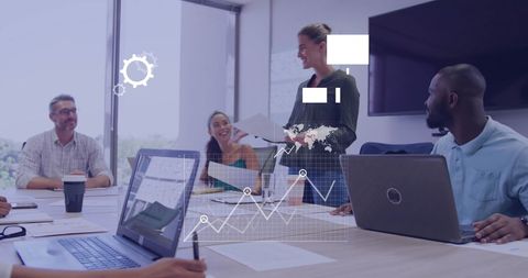 diverse business team analyzing digital data insights in modern office - Download Free Stock Images Pikwizard.com