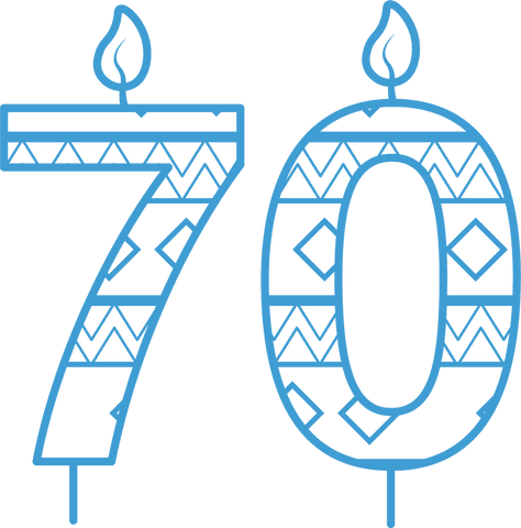 Transparent Blue 70th Birthday Candle Design with Pattern - Download Free Stock Videos Pikwizard.com