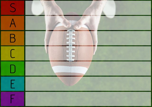 Hands Holding American Football on Background with Graded Shades - Download Free Stock Templates Pikwizard.com