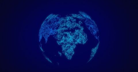 Abstract Digital Globe with Network Connections Against Blue Background - Download Free Stock Images Pikwizard.com