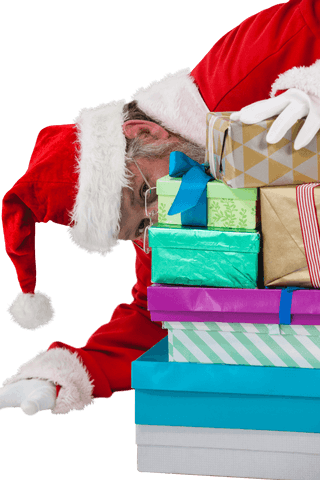 transparent santa hiding behind christmas gift boxes - Download Free Stock Videos Pikwizard.com