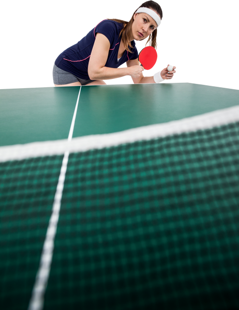 Female Athlete with Ping Pong Paddle Playing Table Tennis on Transparent Background - Download Free Stock Videos Pikwizard.com