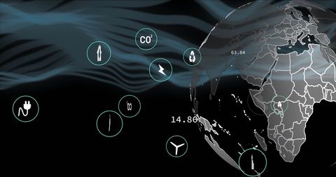 Global Energy and Environmental Data with Earth and Icons - Download Free Stock Images Pikwizard.com