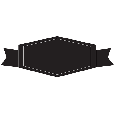 Hexagonal Black Banner Outline with Ribbon on Transparent Background - Download Free Stock Videos Pikwizard.com