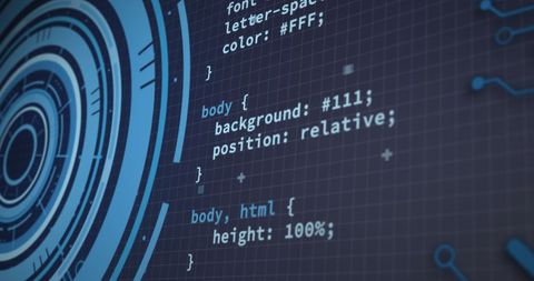 Futuristic Digital Data Interface with Code and Circuits - Download Free Stock Images Pikwizard.com