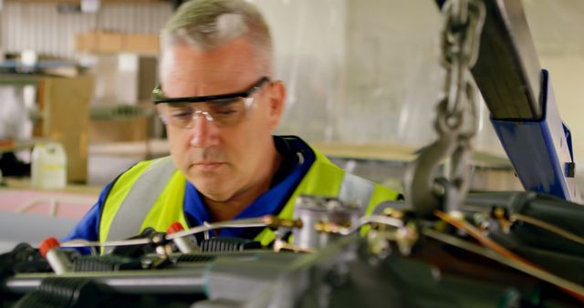 Senior Engineer Working in Workshop with Safety Equipment - Download Free Stock Images Pikwizard.com