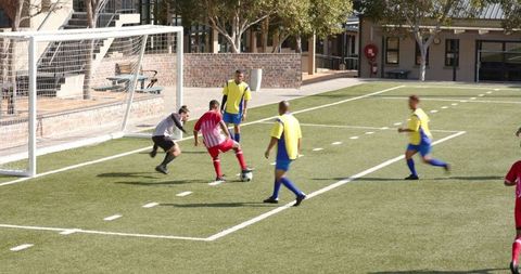 Dynamic Soccer Match with Focused Players on Field