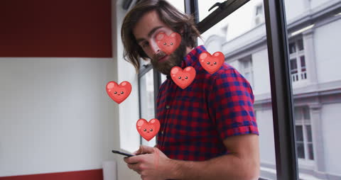 Man Enjoying Social Connection Through Smartphone