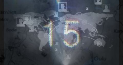Global Networking Concept with Countdown Overlaid on World Map - Download Free Stock Images Pikwizard.com