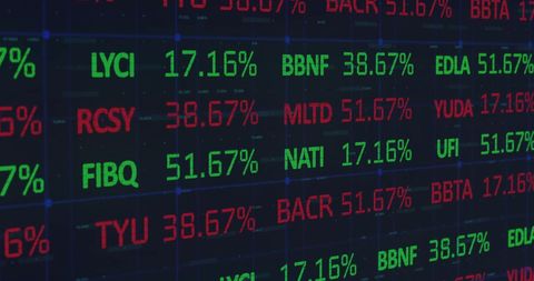 Digital Financial Data Display Screen with Percentages - Download Free Stock Images Pikwizard.com