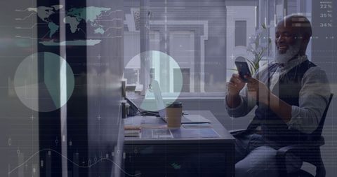Businessman Utilizing Smartphone for Financial Data Analysis - Download Free Stock Images Pikwizard.com