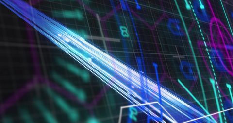 Futuristic Glowing Neon Lights in Digital Interface - Download Free Stock Images Pikwizard.com