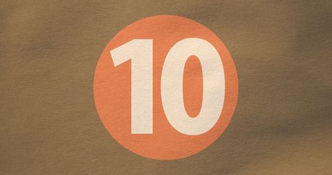 Bold Number 10 in Red Circle on Brown Backdrop - Download Free Stock Images Pikwizard.com