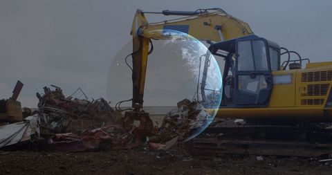 Excavator with Digital Data Overlay Concept - Download Free Stock Images Pikwizard.com