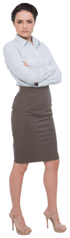 Confident Businesswoman in Formal Attire with Transparent Background