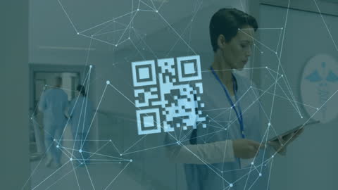 QR Code Technology Appears Over Healthcare Professional