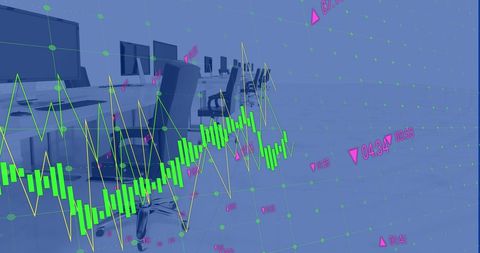 modern office space with stock market analytics overlay - Download Free Stock Images Pikwizard.com