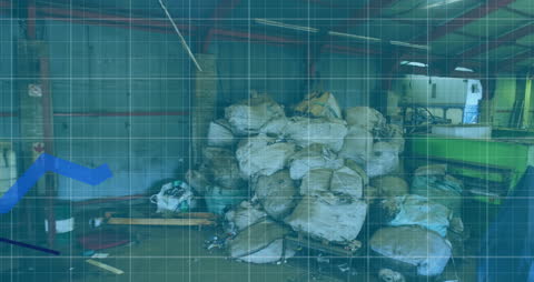 Data Visualization Overlay on Junkyard Scene