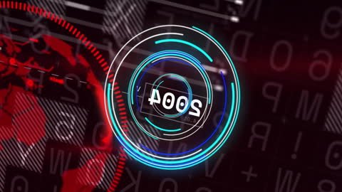 Futuristic Digital Data Processing Animation in Virtual Interface