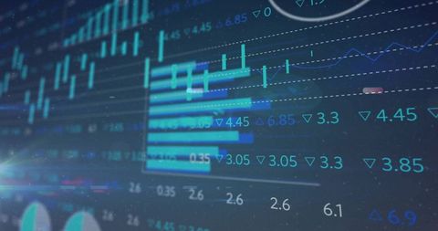 Digital Data Visualization with Charts and Analytics Dashboard Interface