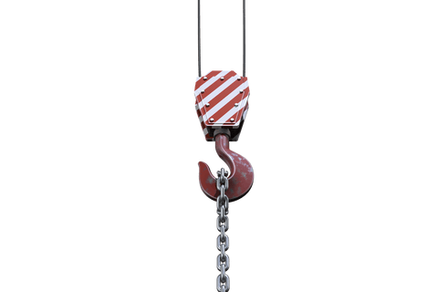 transparent crane lifting hook on chains isolated on white background - Download Free Stock Videos Pikwizard.com