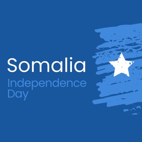 Somalia independence day celebration banner on blue background