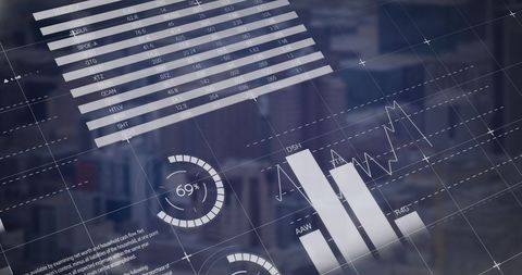 Data Visualization with Overlaid Business Graphs and Statistics - Download Free Stock Images Pikwizard.com