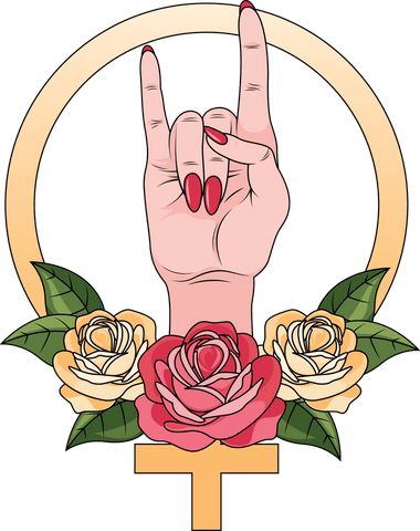 rock gesture hand with floral elements on transparent background - Download Free Stock Videos Pikwizard.com