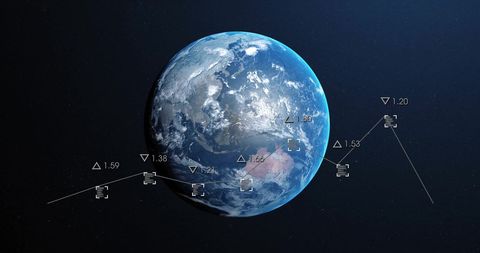 Digital Interface Overlay with Data on Planet Earth in Space - Download Free Stock Images Pikwizard.com