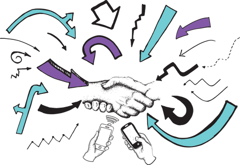 handshake with digital icons concept on transparent background - Download Free Stock Videos Pikwizard.com