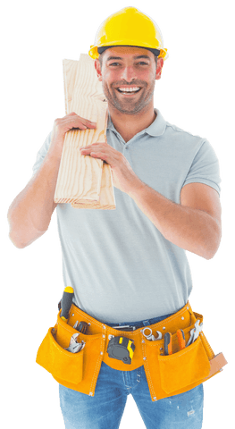 Smiling Construction Worker with Tools on Transparent Background - Download Free Stock Videos Pikwizard.com