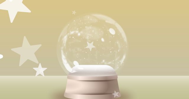 Christmas Snow Globe Illustration with Stars and Light Spots - Download Free Stock Images Pikwizard.com