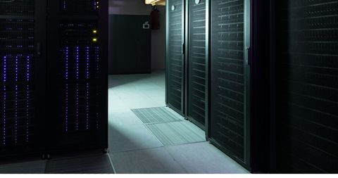 Advanced Data Center with Dimly Lit Server Racks - Download Free Stock Images Pikwizard.com