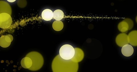 Glowing Abstract Christmas Lights on Black Background