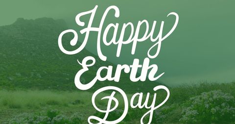Happy Earth Day Celebration with Green Landscape Background - Download Free Stock Images Pikwizard.com