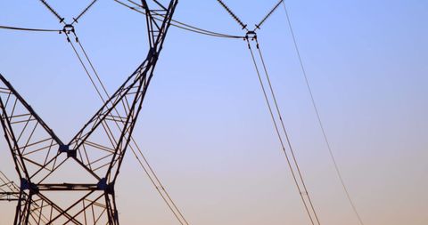 Power Lines Against Dusky Horizon Symbolizing Energy Supply - Download Free Stock Images Pikwizard.com