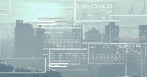 Abstract Data Interface Overlooking Cityscape - Download Free Stock Images Pikwizard.com