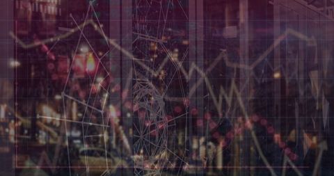 Abstract Financial Market Network with Urban Background - Download Free Stock Images Pikwizard.com